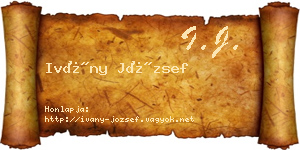 Ivány József névjegykártya
